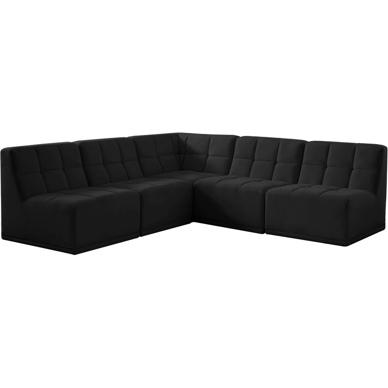 Meridian Relax Fabric Sectional 650Black-Sec5C IMAGE 1