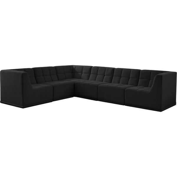 Meridian Relax Fabric Sectional 650Black-Sec6A IMAGE 1