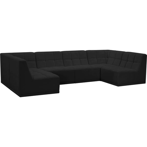 Meridian Relax Fabric Sectional 650Black-Sec6B IMAGE 1