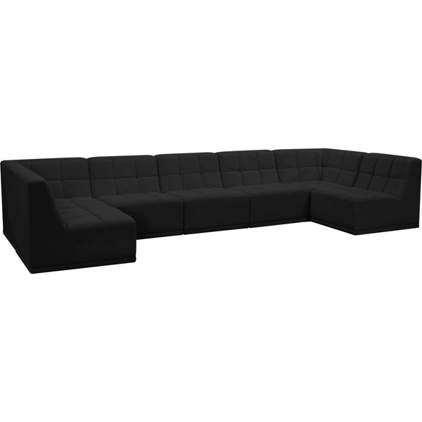 Meridian Relax Fabric Sectional 650Black-Sec7A IMAGE 1