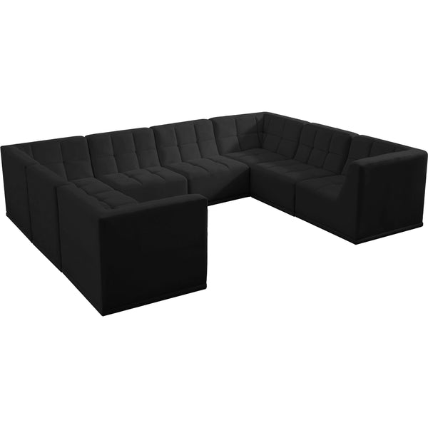 Meridian Relax Fabric Sectional 650Black-Sec8A IMAGE 1