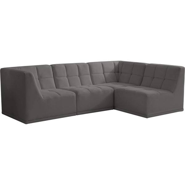 Meridian Relax Fabric Sectional 650Grey-Sec4A IMAGE 1