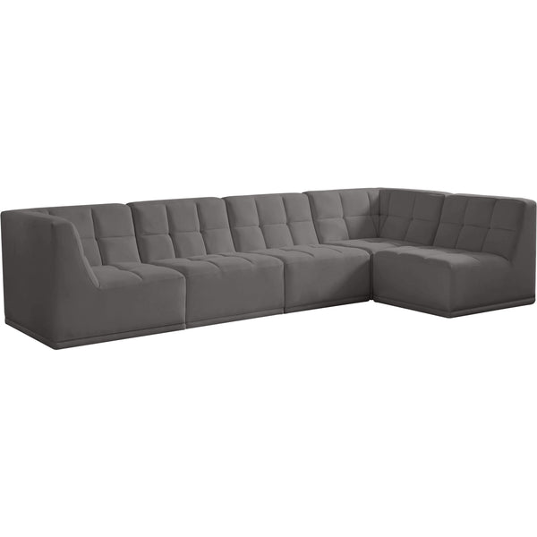 Meridian Relax Fabric Sectional 650Grey-Sec5A IMAGE 1