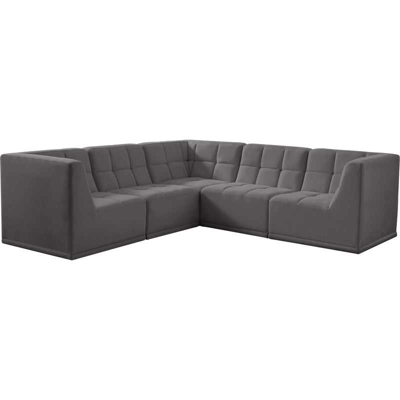 Meridian Relax Fabric Sectional 650Grey-Sec5B IMAGE 1