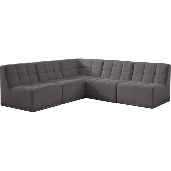 Meridian Relax Fabric Sectional 650Grey-Sec5C IMAGE 1