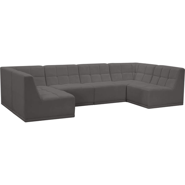 Meridian Relax Fabric Sectional 650Grey-Sec6B IMAGE 1