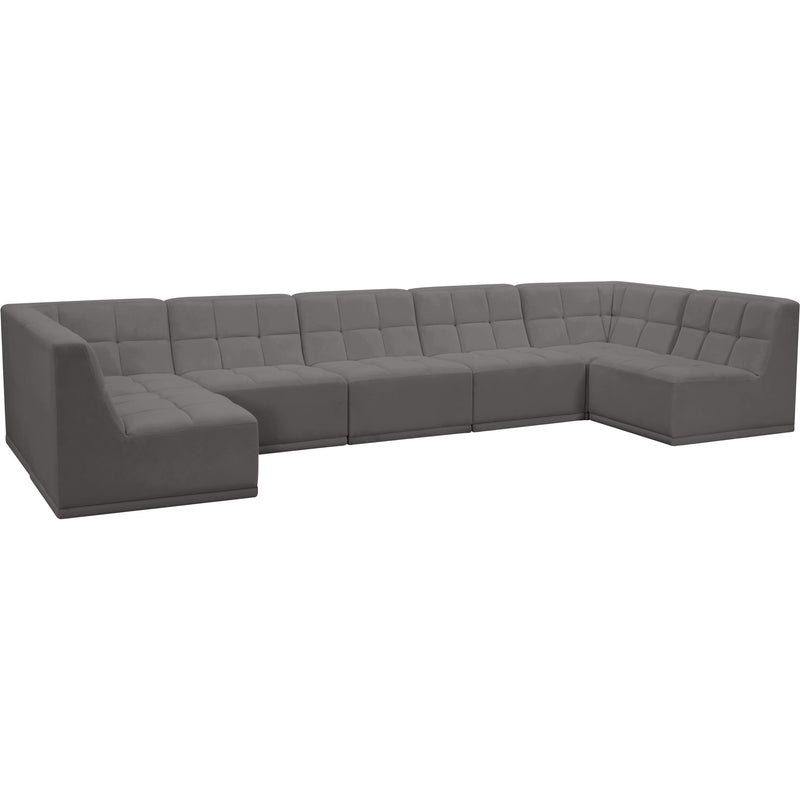 Meridian Relax Fabric Sectional 650Grey-Sec7A IMAGE 1