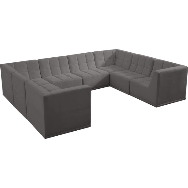 Meridian Relax Fabric Sectional 650Grey-Sec8A IMAGE 1