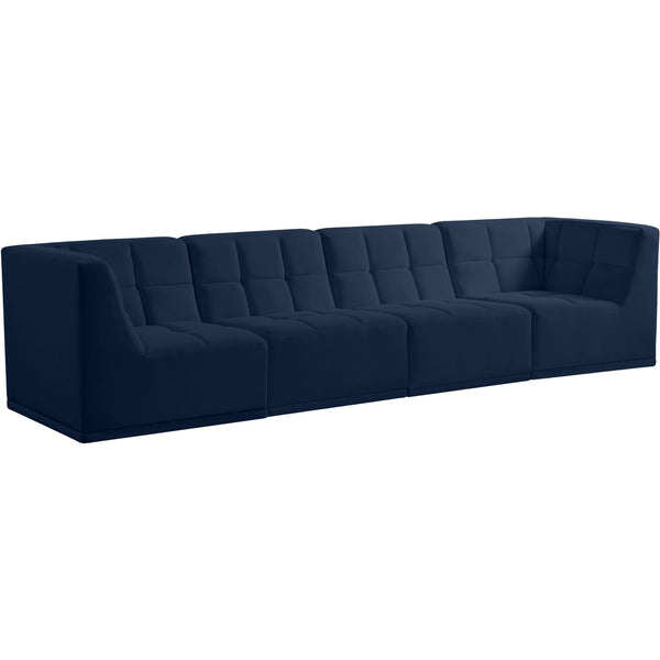 Meridian Relax Stationary Fabric Sofa 650Navy-S128 IMAGE 1