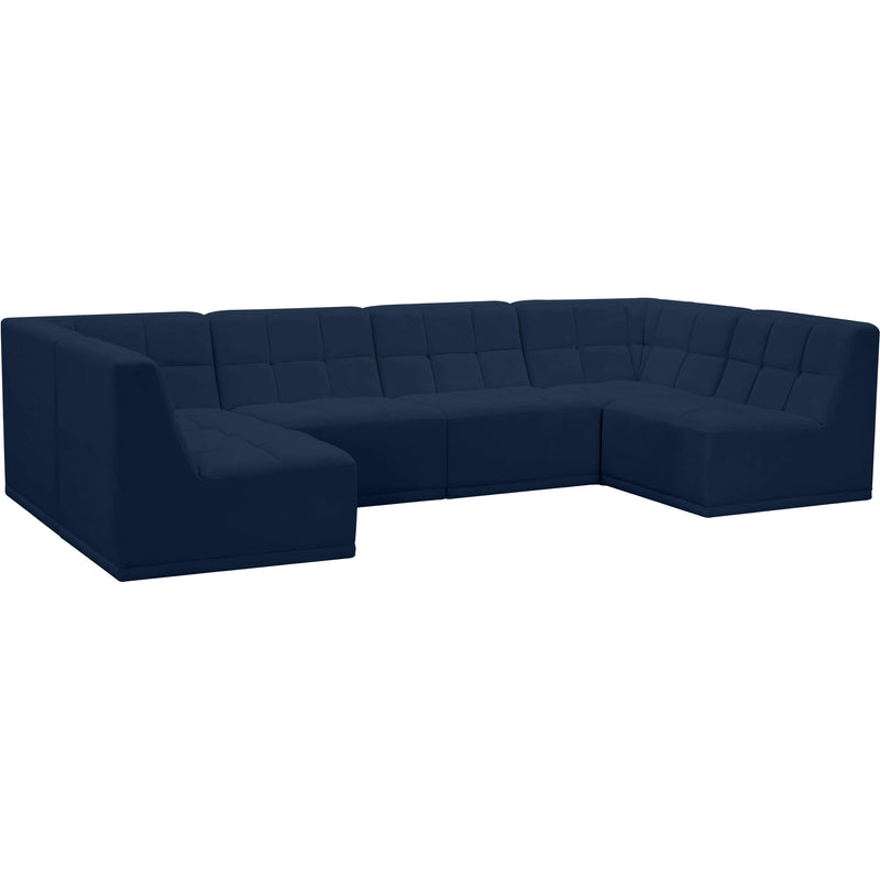 Meridian Relax Fabric Sectional 650Navy-Sec6B IMAGE 1