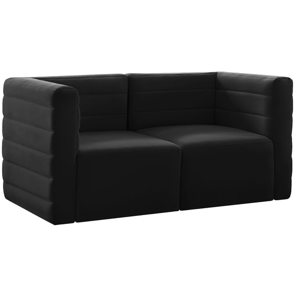 Meridian Quincy Stationary Fabric Sofa 677Black-S63 IMAGE 1