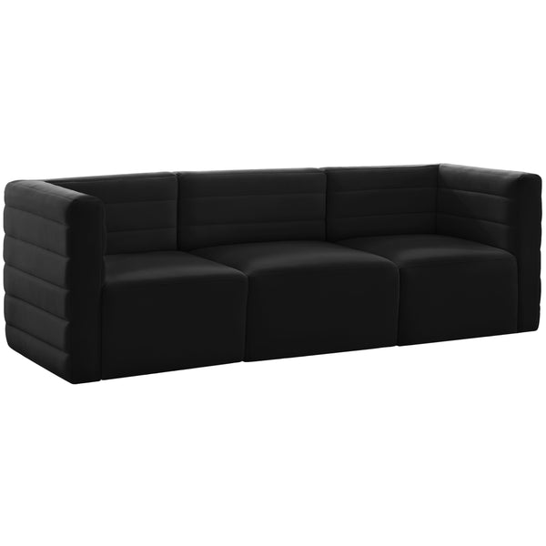 Meridian Quincy Stationary Fabric Sofa 677Black-S95 IMAGE 1