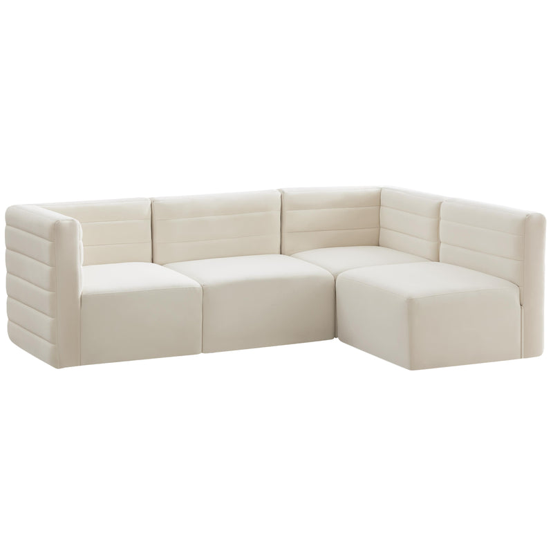 Meridian Quincy Fabric Sectional 677Cream-Sec4A IMAGE 1