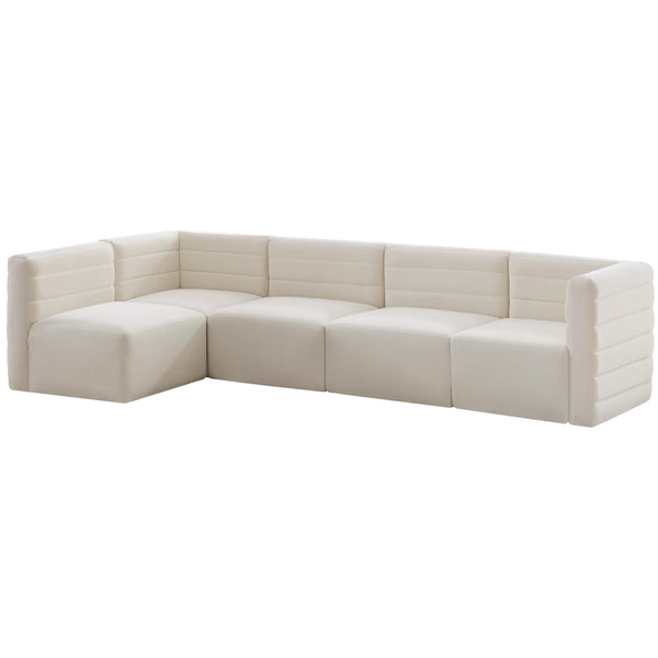 Meridian Quincy Fabric Sectional 677Cream-Sec5A IMAGE 1