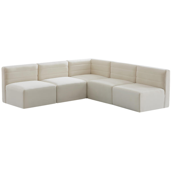 Meridian Quincy Fabric Sectional 677Cream-Sec5B IMAGE 1