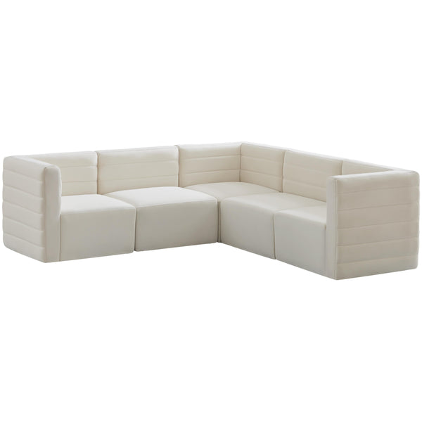 Meridian Quincy Fabric Sectional 677Cream-Sec5C IMAGE 1