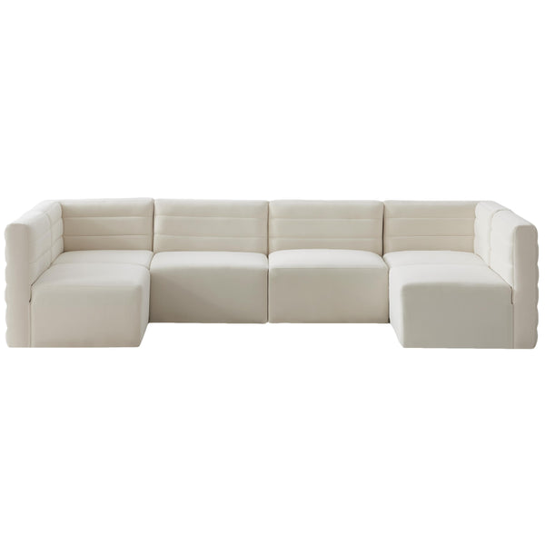 Meridian Quincy Fabric Sectional 677Cream-Sec6B IMAGE 1