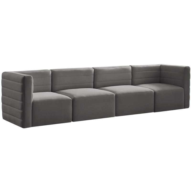 Meridian Quincy Stationary Fabric Sofa 677Grey-S126 IMAGE 1