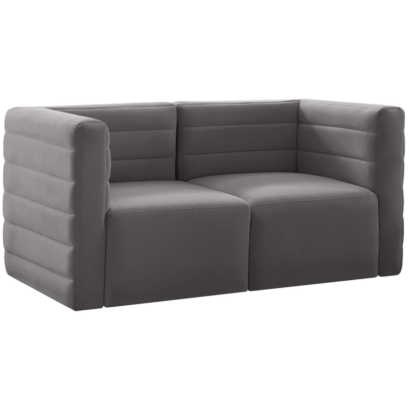 Meridian Quincy Stationary Fabric Sofa 677Grey-S63 IMAGE 1