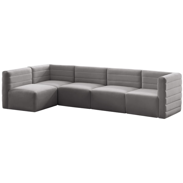 Meridian Quincy Fabric Sectional 677Grey-Sec5A IMAGE 1