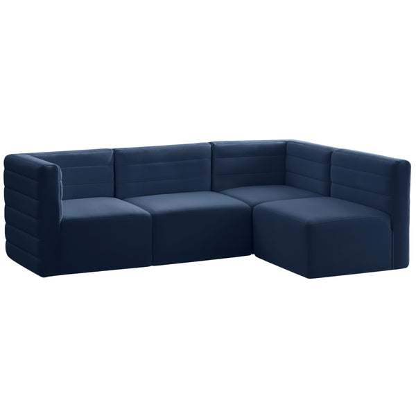 Meridian Quincy Fabric Sectional 677Navy-Sec4A IMAGE 1