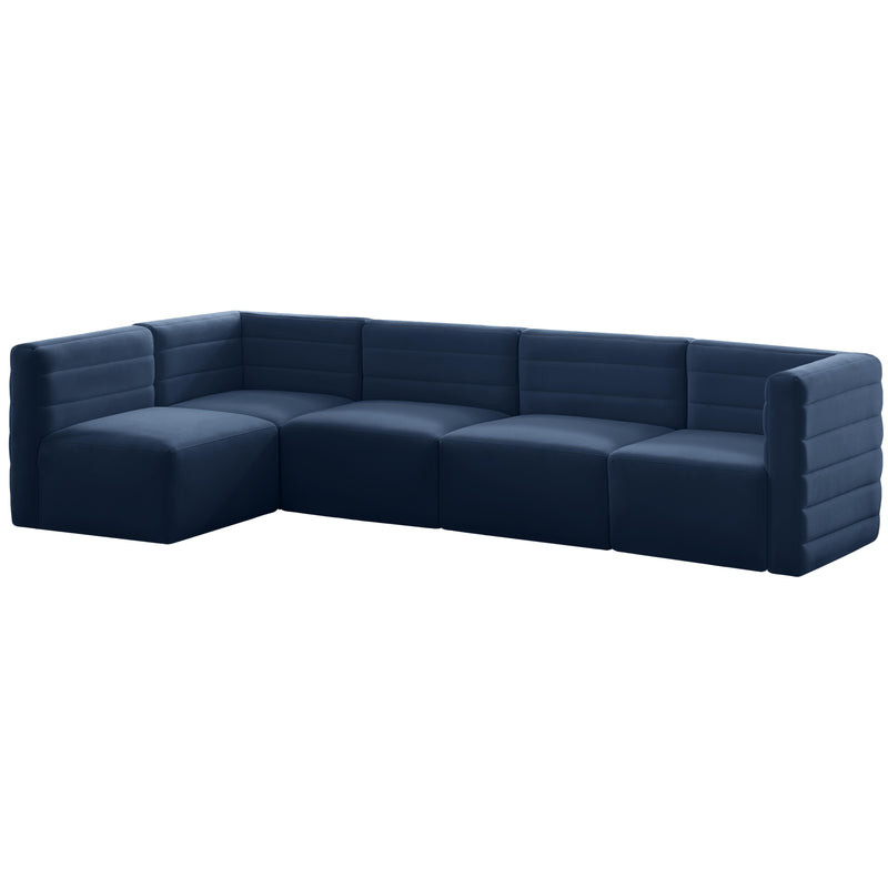 Meridian Quincy Fabric Sectional 677Navy-Sec5A IMAGE 1