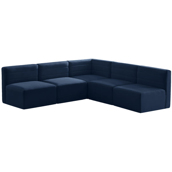 Meridian Quincy Fabric Sectional 677Navy-Sec5B IMAGE 1