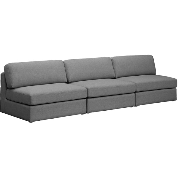 Meridian Beckham Stationary Fabric Sofa 681Grey-S114B IMAGE 1