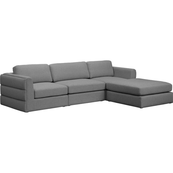 Meridian Beckham Fabric Sectional 681Grey-Sec4A IMAGE 1