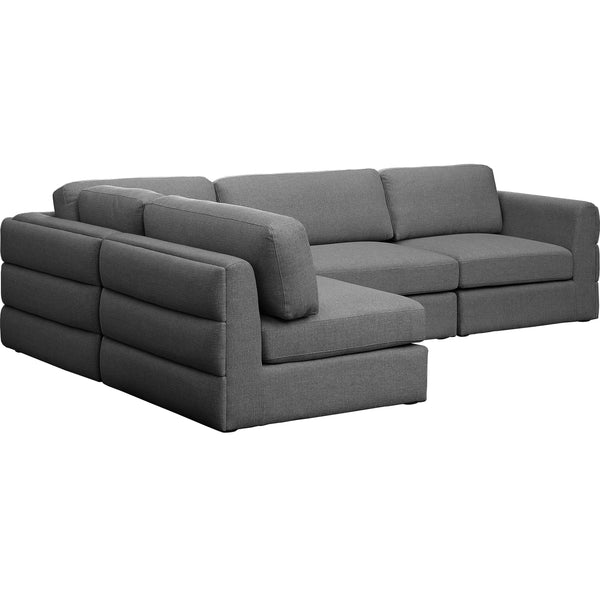 Meridian Beckham Fabric Sectional 681Grey-Sec4B IMAGE 1