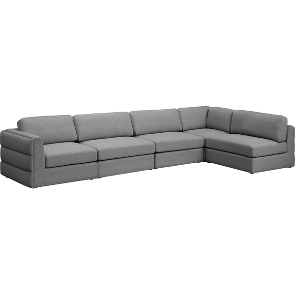 Meridian Beckham Fabric Sectional 681Grey-Sec5B IMAGE 1