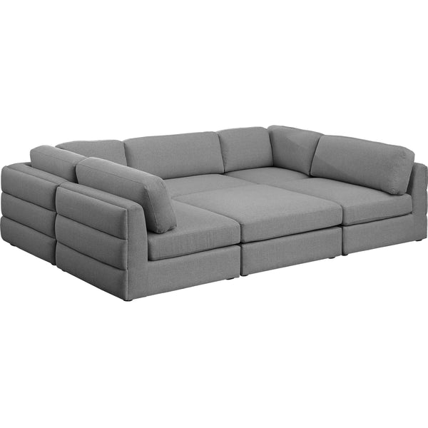 Meridian Beckham Fabric Sectional 681Grey-Sec6A IMAGE 1