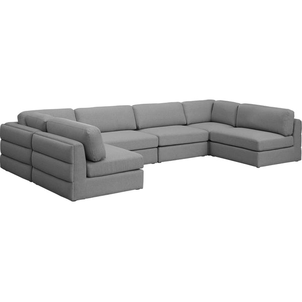 Meridian Beckham Fabric Sectional 681Grey-Sec6B IMAGE 1