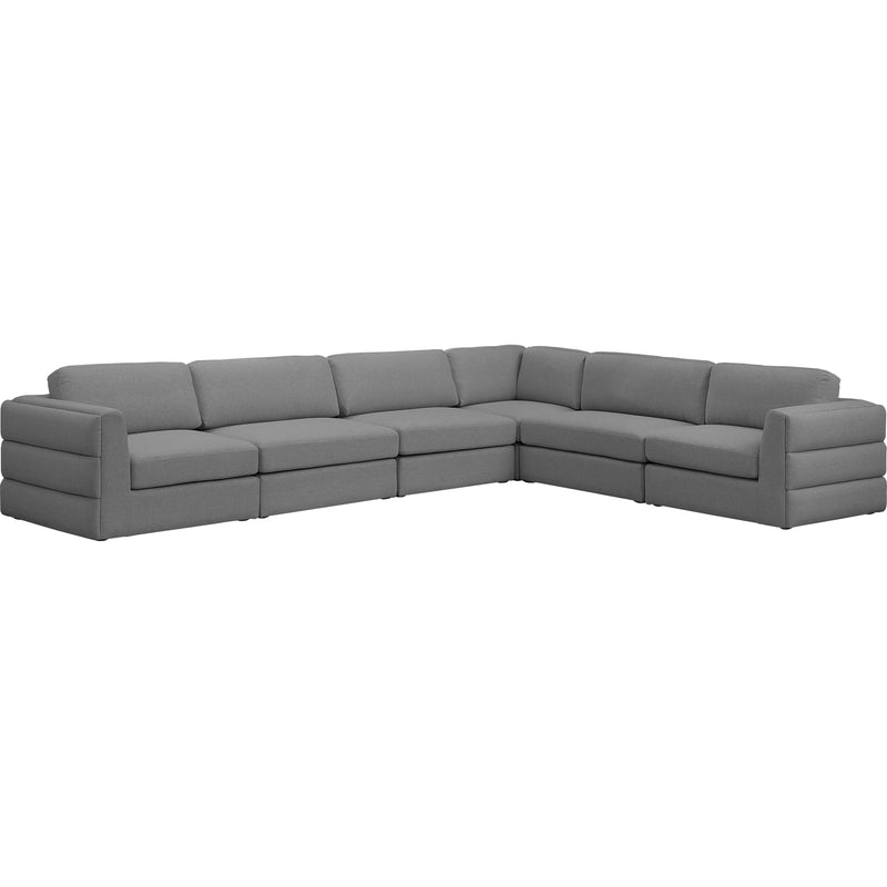 Meridian Beckham Fabric Sectional 681Grey-Sec6D IMAGE 1