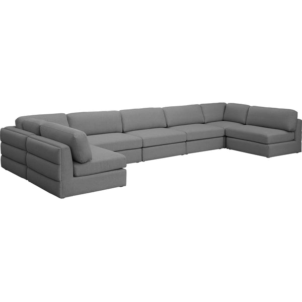 Meridian Beckham Fabric Sectional 681Grey-Sec7B IMAGE 1