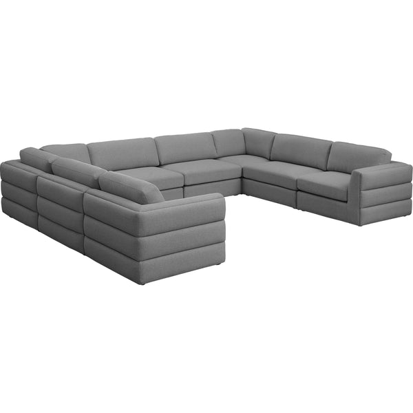 Meridian Beckham Fabric Sectional 681Grey-Sec8A IMAGE 1