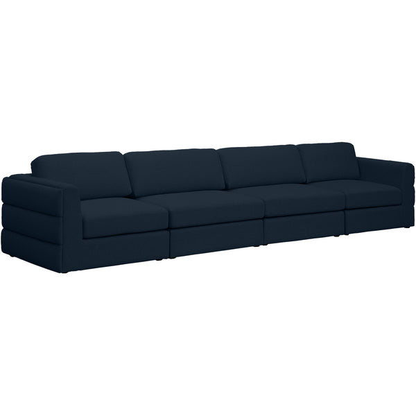 Meridian Beckham Stationary Fabric Sofa 681Navy-S152A IMAGE 1