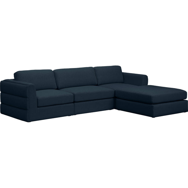 Meridian Beckham Fabric Sectional 681Navy-Sec4A IMAGE 1