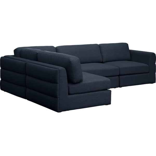 Meridian Beckham Fabric Sectional 681Navy-Sec4B IMAGE 1