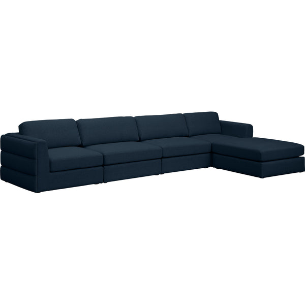 Meridian Beckham Fabric Sectional 681Navy-Sec5A IMAGE 1