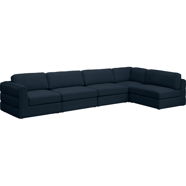 Meridian Beckham Fabric Sectional 681Navy-Sec5B IMAGE 1