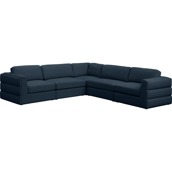 Meridian Beckham Fabric Sectional 681Navy-Sec5D IMAGE 1