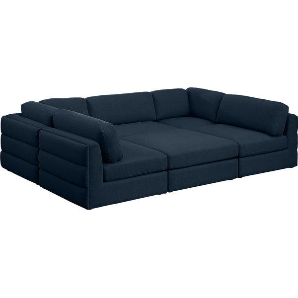 Meridian Beckham Fabric Sectional 681Navy-Sec6A IMAGE 1