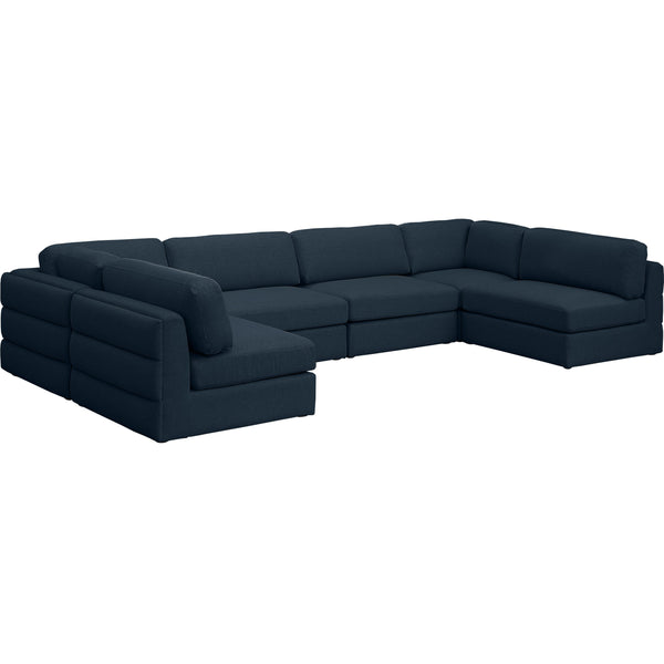 Meridian Beckham Fabric Sectional 681Navy-Sec6B IMAGE 1