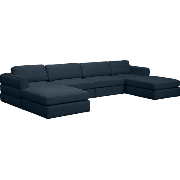 Meridian Beckham Fabric Sectional 681Navy-Sec6C IMAGE 1