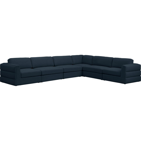 Meridian Beckham Fabric Sectional 681Navy-Sec6D IMAGE 1