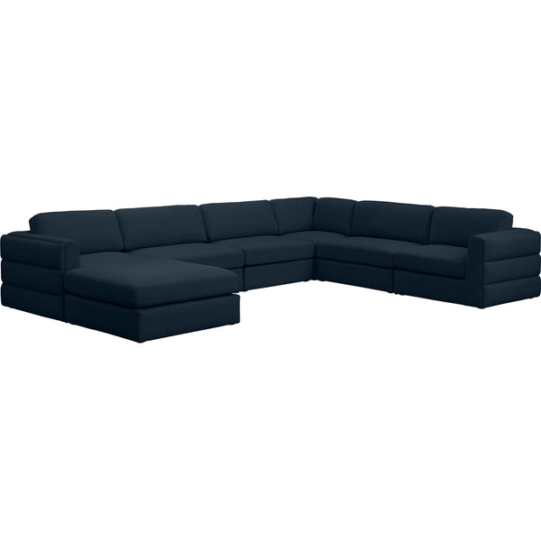 Meridian Beckham Fabric Sectional 681Navy-Sec7A IMAGE 1