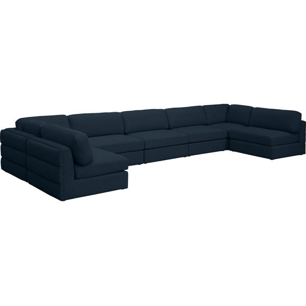 Meridian Beckham Fabric Sectional 681Navy-Sec7B IMAGE 1