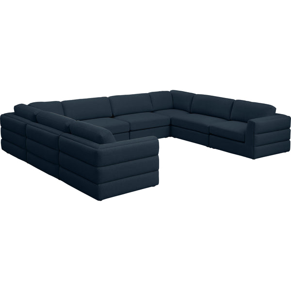 Meridian Beckham Fabric Sectional 681Navy-Sec8A IMAGE 1