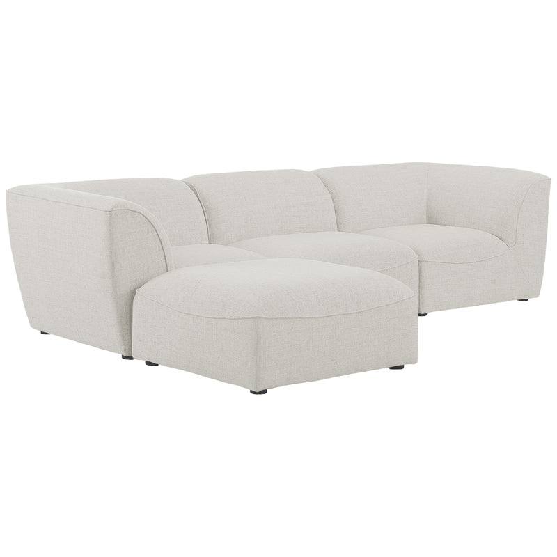 Meridian Miramar Fabric Sectional 683Cream-Sec4A IMAGE 1